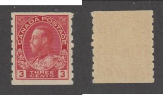 Mnh Canada 3 Cent Kgv Admiral Perf 8 Vertically Coil Stamp 130 (lot 15718)