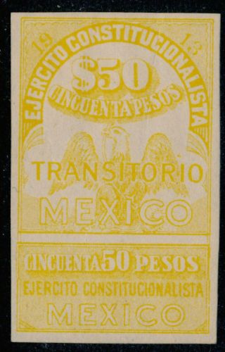 Ad47 Mexico Revenue Rv 28c 50$ 1913 Ejerctio Imperforate Mr $30