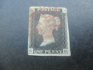Uk Stamps: Penny Black - Rare (c174)
