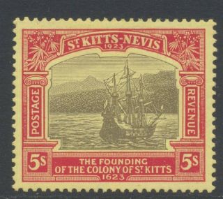 St Kitts & Nevis 1923 5/ - Tercentenary Lh Sg 59 (sc 63) Cat £90.  00 ($120)