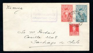 Argentina - 1929 Airmail Cover From Buenos Aires To Chile