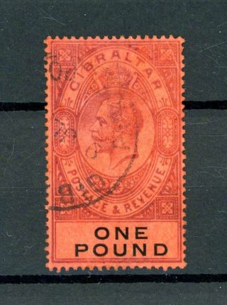Gibraltar 1912 - 24 £1 Value (sg 85) Fine - Cat £225 (bo47)