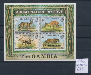 Gx03372 Gambia 1976 Animals Fauna Wildlife Good Sheet Mnh Cv 87 Eur