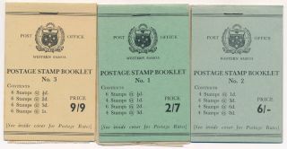 Western Samoa 1960 Set Of 3 Stamp Booklets Sg Sb4 Sb5 Sb6 Cat £200 Very Fine
