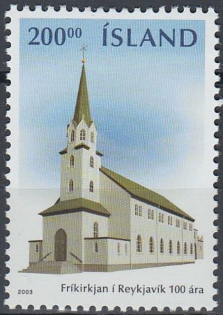 Iceland 100th Ann Lutheran Church Reykjavik 2003 Mnh - 8 Euro