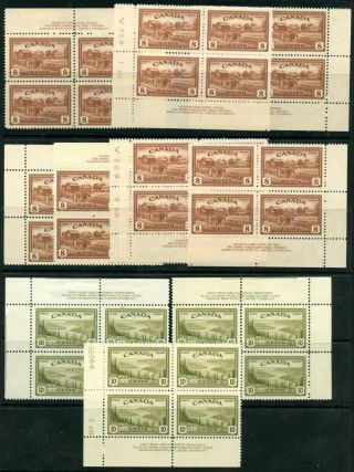 Weeda Canada 268 - 271 Mostly Vf Mlh Group Of 16 Pbs,  1946 Peace Issue Cv $287,