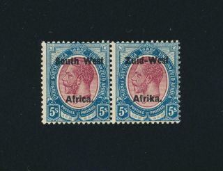 South West Africa 1923,  5sh Setting 2,  Vf Mlh Sg 13 Cat£160 (see Below)