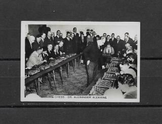 Chess Cigarette Card 1935 Sporting Events And Stars 26 Alekhine Simultaneous Ex