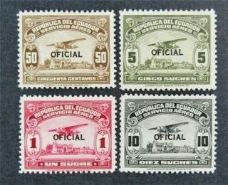 Nystamps Ecuador Stamp Co9 - Co12 Og H $40