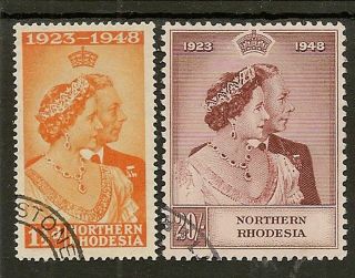 Northern Rhodesia 1948 Royal Silver Wedding Sg48/9 Fu