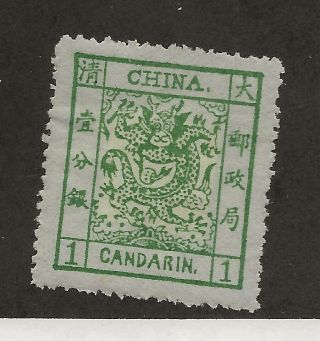 China 1882 1 Ca Green Large Dragon,  Scott 4,  No Gum,  Hhr
