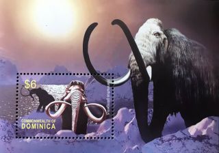 Dominica Woolly Mammoth Dinosaur Stamps S/s 2004 Mnh Prehistoric Animal Elephant