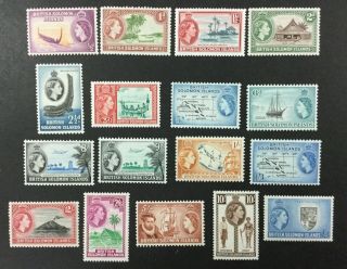 Solomon Islands,  89 - 105,  1956 - 60 Set Of 17.  Fvf,  Og,  Mnh.  Cv $110.  45.  (bjs).