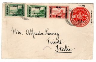 1922 Iraq To Italy Uprated Stationery Envelope.