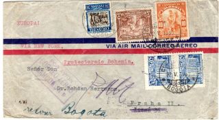 Colombia - Czech Republic - Scadta Return Cover - Bogota To Prague - 1939 Rrr