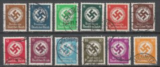 Germany - 1934 Official Stamp Set Sc O80/o91 (wmk. ) (7313)