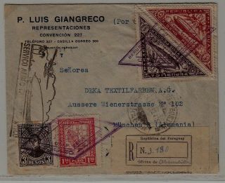 Paraguay/germany Zeppelin Reg.  Cover 15.  4.  32