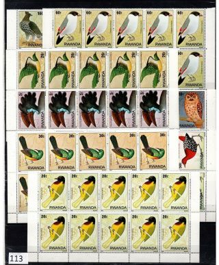 ,  10x Rwanda 1979 - Mnh - Birds -