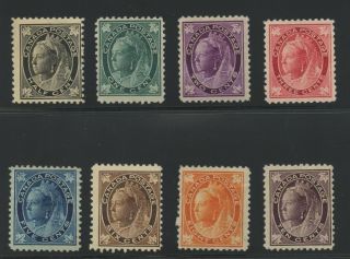 Canada 1897 - 98 Qv Maple Leaf Issue Complete 66 - 73 Mhr