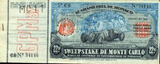 France Monaco 1937 Grand Prix Sweepstake Cars Racing Booklet - 12 Vouchers (as 185