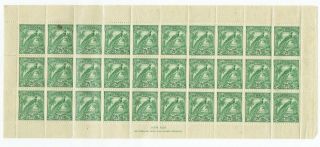 Guinea 1932 Bird Of Paradise 2½d Green In Fragile Pane Of 30 Stamps