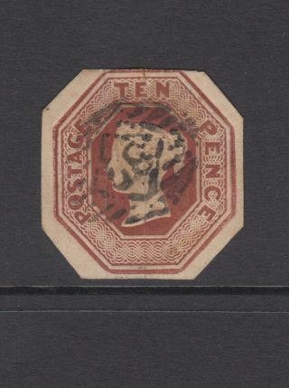 Gb Qv 10d Brown Sg57 Embossed Ten Pence 1848 - 54 Stamp,  3 Margins - Faults