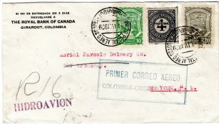 Colombia - Usa - Scadta Cover - Ff Cover To Canal Zone - Girardot - 1929 Rrr