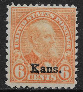 Scott 664 Us Stamp Kansas Overprint 6 Cent Mh