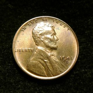 1941 - D Nicely Toned BU/Uncirculated Lincoln Cent Wheat Penny 4