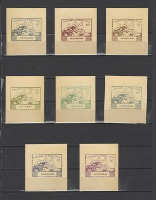 ,  1949 Montserrat Upu 6 Nominal In Different Colour Thick Paper
