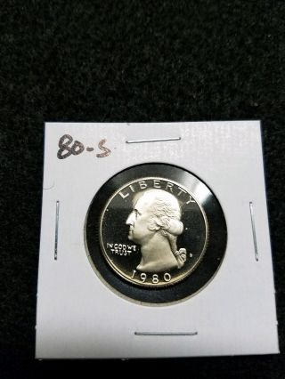 1980 - S,  US PROOF QUARTER,  FROM US PROOF SET 2