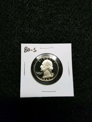 1980 - S,  US PROOF QUARTER,  FROM US PROOF SET 4