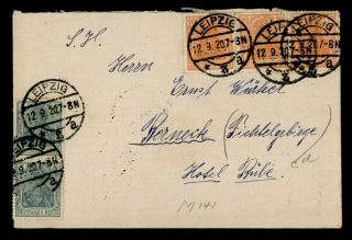 Dr Who 1920 Germany Leipzig To Berneck Pair E48065