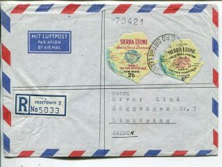 Sierra Leone Reg Air Mail Cover To Sweden 1964