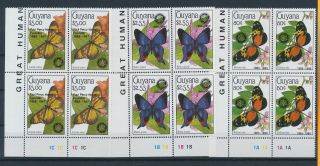 Lk84725 Guyana Insects Bugs Flora Butterflies Overprint Mnh