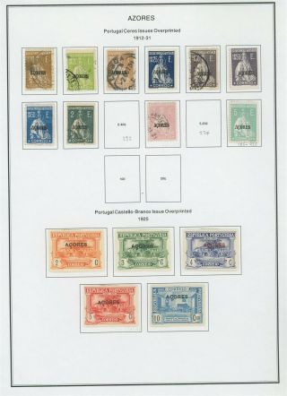 Worldwide Album Page Lot 232 - Azores - See Scan - $$$