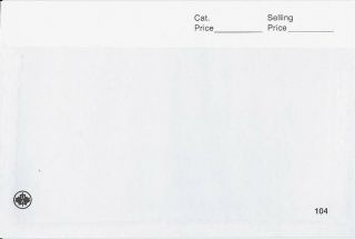 1000 Unitrade Form 104 Dealer Window Display Cards,  White (retail $75.  00)