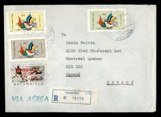 Dr Who 1976 Mozambique Nampula Registered Airmail Mixed Frank Combo E53422