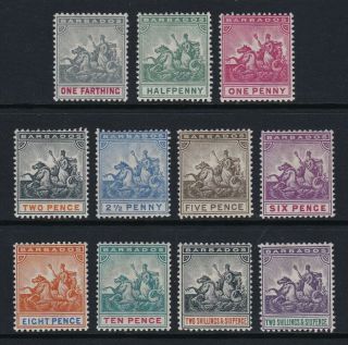 Barbados 1892 - 1903 Set Of 11 - Lightly Mounted / Mounted £250