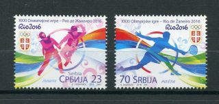 Serbia 2016 Mnh Olympic Games Rio 2016 2v Set Olympics Tennis Sports Stamps