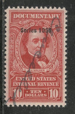 Us Revenue Documentary Stamp Scott R578 - $10.  00 Issue Of 1951 - 2
