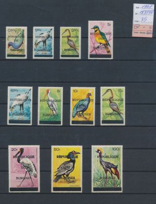 Xb67558 Burundi 1967 Overprint Birds Animals Fine Lot Mnh Cv 35 Eur