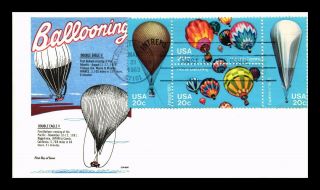 Dr Jim Stamps Us Hot Air Ballooning Double Eagle Fdc Gamm Cover Combo