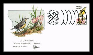 Dr Jim Stamps Us Montana State Bird Flower First Day Cover Gill Craft Helena