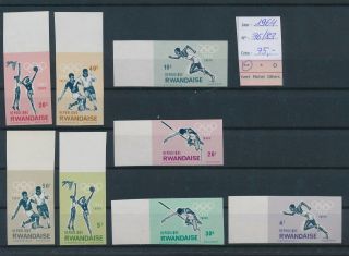 Lk71220 Rwanda 1964 Imperf Tokyo Olympics Fine Lot Mnh Cv 75 Eur