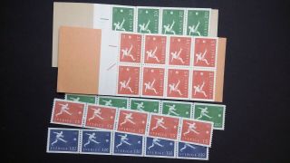 H121,  H122 Sweden 1958 Scott 524 - 528 Soccer World Cup Football Mnh Stamps