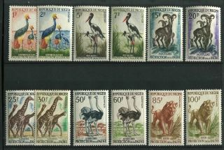 Niger 1959 Wild Animals And Birds Values To 100f : Mnh Cat £78.  75