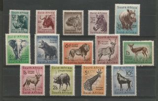 South Africa 1954 Fine Set (14) Of Very Lightly Mounted Stamps To 10/ -