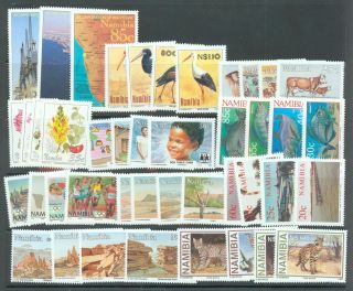 Namibia 11 Sets Of 3 Or 4 Stamps (43 Stamps) Mnh Birds,  Animals Fish Etc
