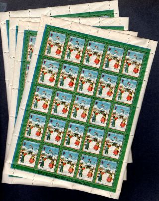 4x Tuberculosis Korea Christmas Seals 1936 - 1937 Full Sheets Of 25,  Mnh,  Og